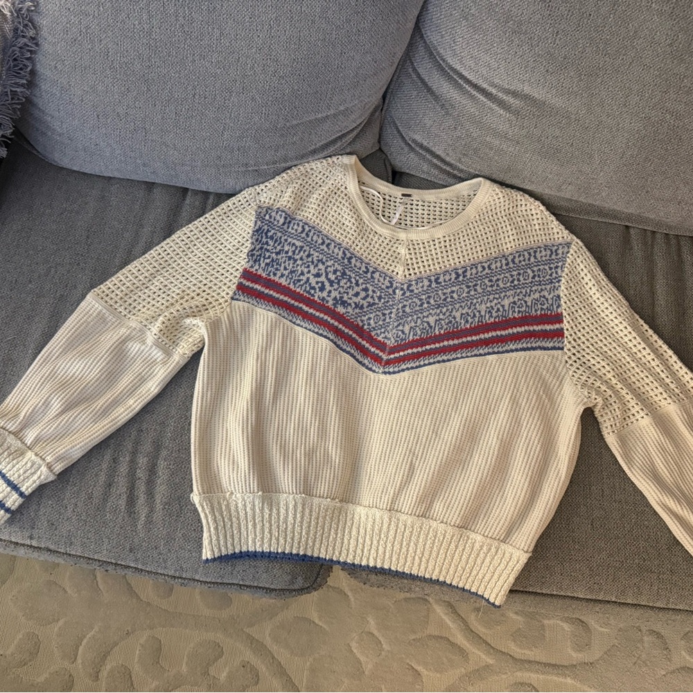 Cozy Knit Sweater with Patterned Yoke - Picture 3 of 6